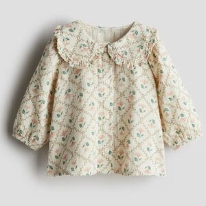 Muslin Blouse with Ruffle Collar NWOT